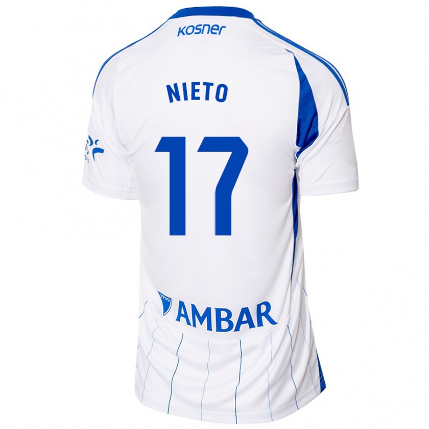 Kandiny Gyermek Carlos Nieto #17 Piros Fehér Hazai Jersey 2024/25 Mez Póló Ing