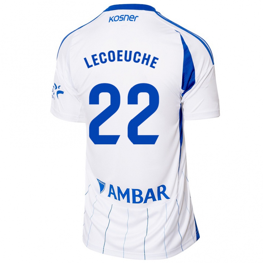 Kandiny Gyermek Quentin Lecoeuche #22 Piros Fehér Hazai Jersey 2024/25 Mez Póló Ing