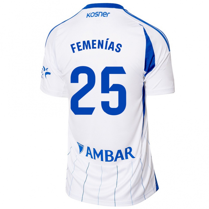 Kandiny Gyermek Joan Femenías #25 Piros Fehér Hazai Jersey 2024/25 Mez Póló Ing