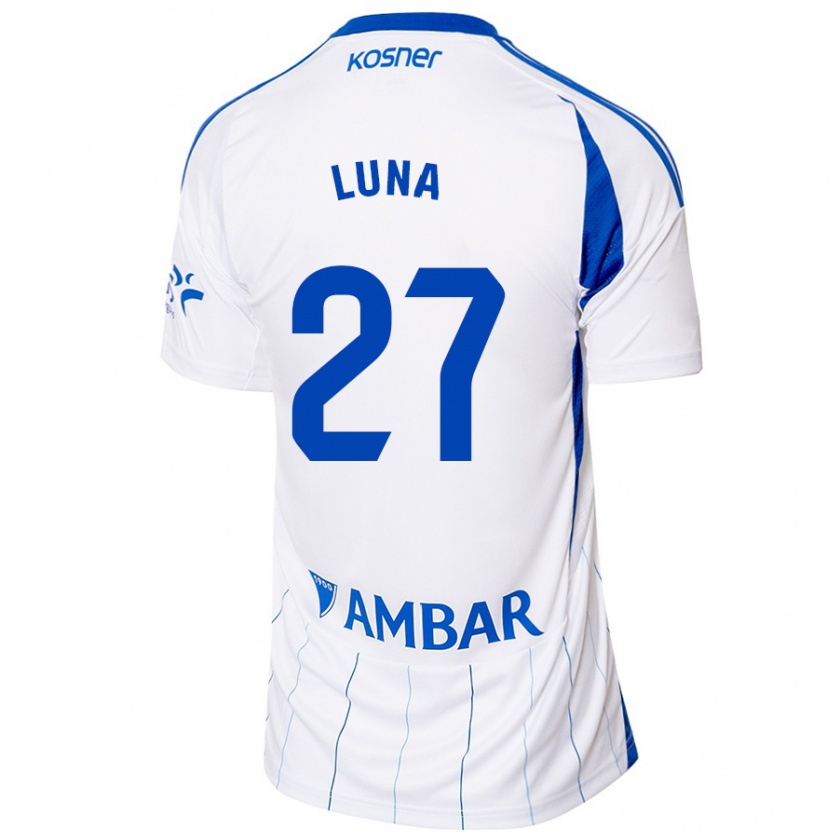 Kandiny Gyermek Marcos Luna #27 Piros Fehér Hazai Jersey 2024/25 Mez Póló Ing