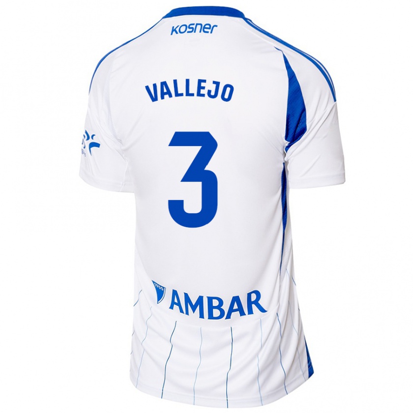 Kandiny Gyermek Jaime Vallejo #3 Piros Fehér Hazai Jersey 2024/25 Mez Póló Ing