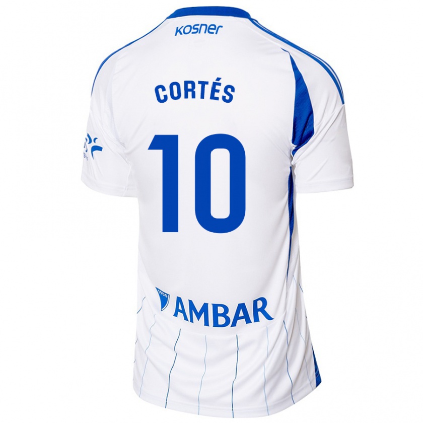 Kandiny Gyermek Pablo Cortés #10 Piros Fehér Hazai Jersey 2024/25 Mez Póló Ing