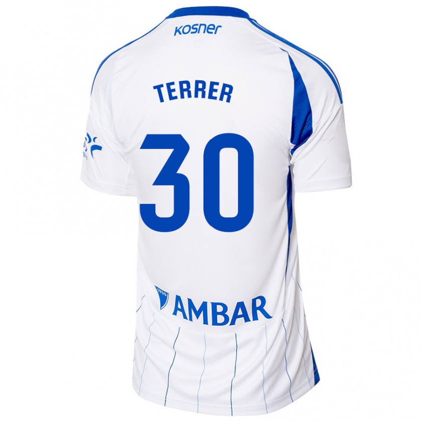 Kandiny Gyermek Lucas Terrer #30 Piros Fehér Hazai Jersey 2024/25 Mez Póló Ing