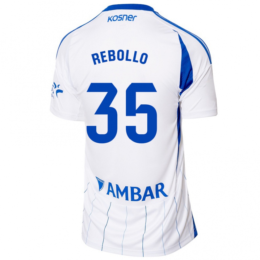 Kandiny Gyermek Dani Rebollo #35 Piros Fehér Hazai Jersey 2024/25 Mez Póló Ing