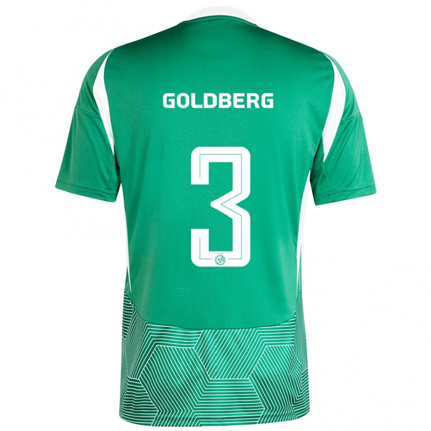 Kandiny Gyermek Shon Goldberg #3 Zöld Fehér Hazai Jersey 2024/25 Mez Póló Ing