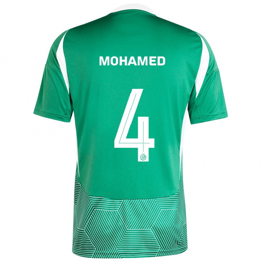 Kandiny Gyermek Ali Mohamed #4 Zöld Fehér Hazai Jersey 2024/25 Mez Póló Ing