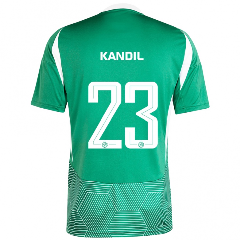 Kandiny Gyermek Maor Kandil #23 Zöld Fehér Hazai Jersey 2024/25 Mez Póló Ing