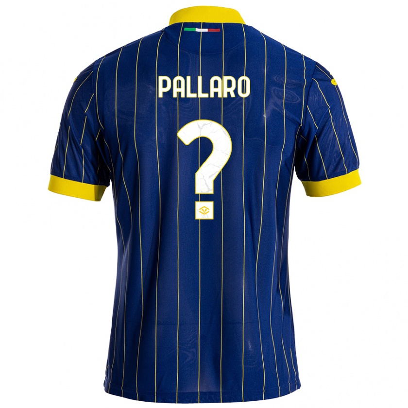 Kandiny Gyermek Alessandro Pallaro #0 Kék Sárga Hazai Jersey 2024/25 Mez Póló Ing