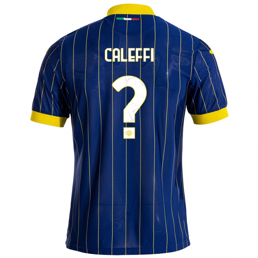 Kandiny Gyermek Andrea Caleffi #0 Kék Sárga Hazai Jersey 2024/25 Mez Póló Ing