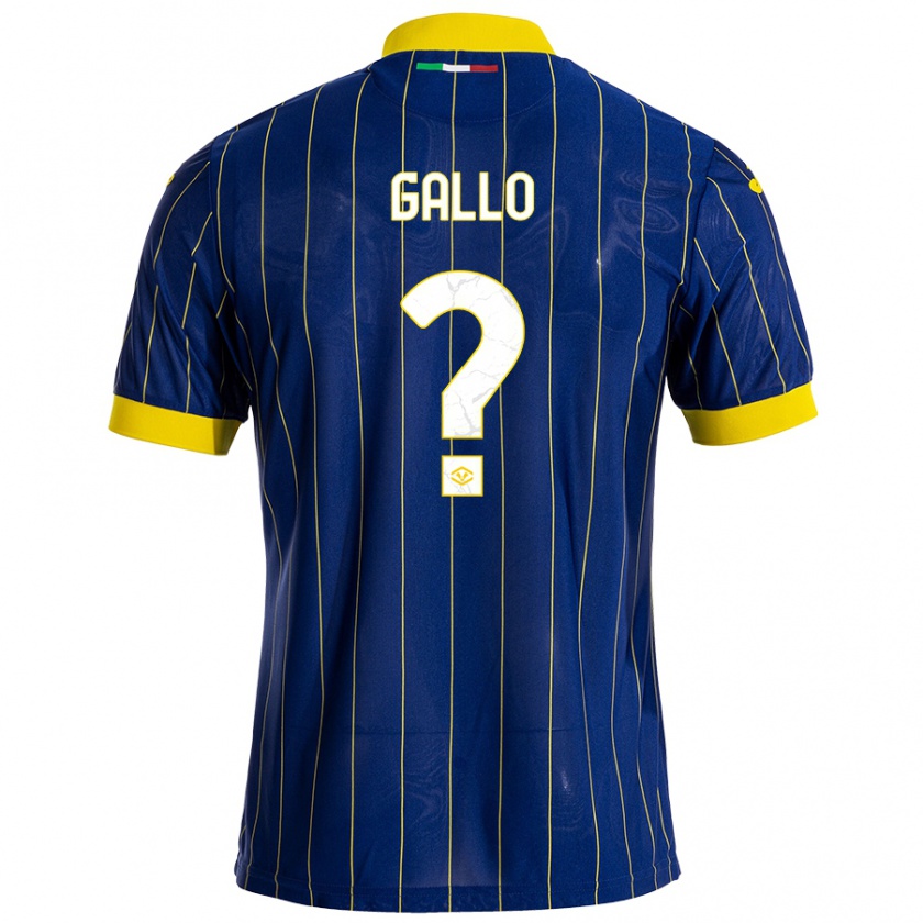 Kandiny Gyermek Alessio Gallo #0 Kék Sárga Hazai Jersey 2024/25 Mez Póló Ing