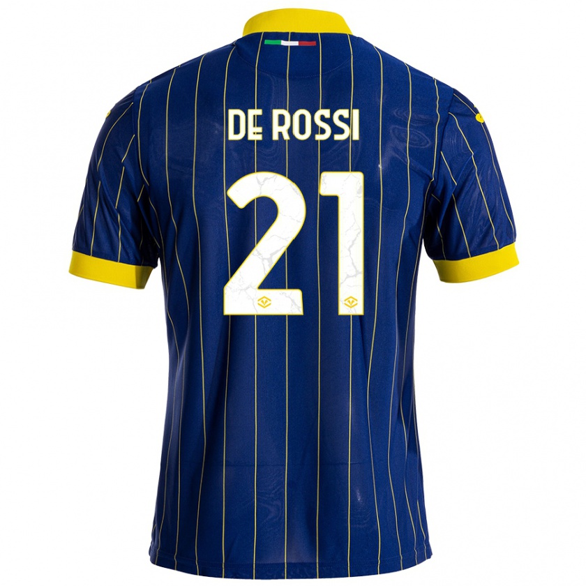 Kandiny Gyermek Michele De Rossi #21 Kék Sárga Hazai Jersey 2024/25 Mez Póló Ing