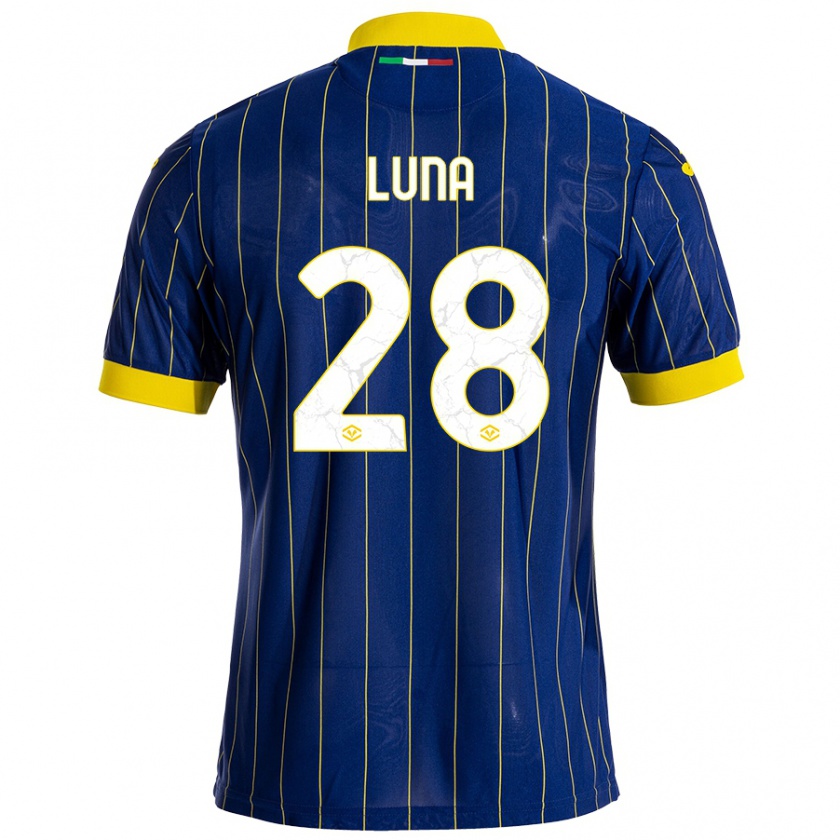 Kandiny Gyermek Agustín Luna #28 Kék Sárga Hazai Jersey 2024/25 Mez Póló Ing