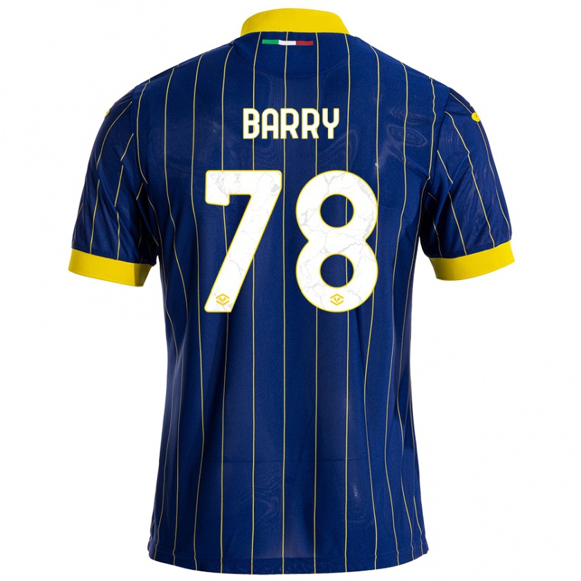 Kandiny Gyermek Oumar Barry #78 Kék Sárga Hazai Jersey 2024/25 Mez Póló Ing