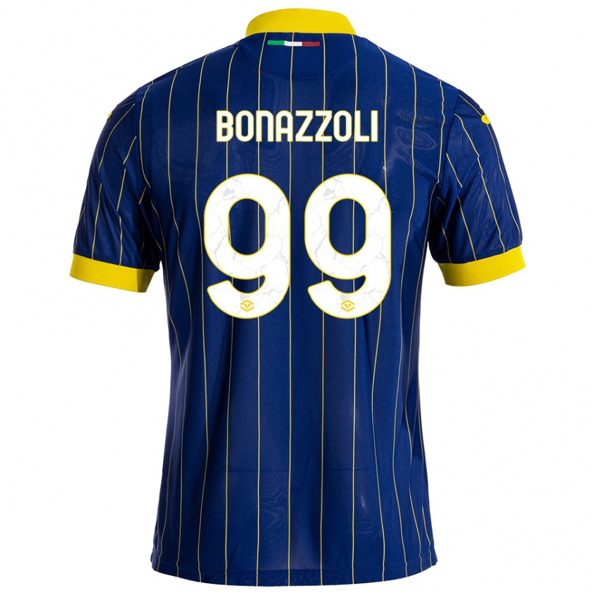 Kandiny Gyermek Federico Bonazzoli #99 Kék Sárga Hazai Jersey 2024/25 Mez Póló Ing