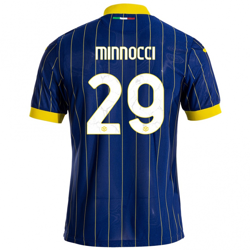 Kandiny Gyermek Valerio Minnocci #29 Kék Sárga Hazai Jersey 2024/25 Mez Póló Ing