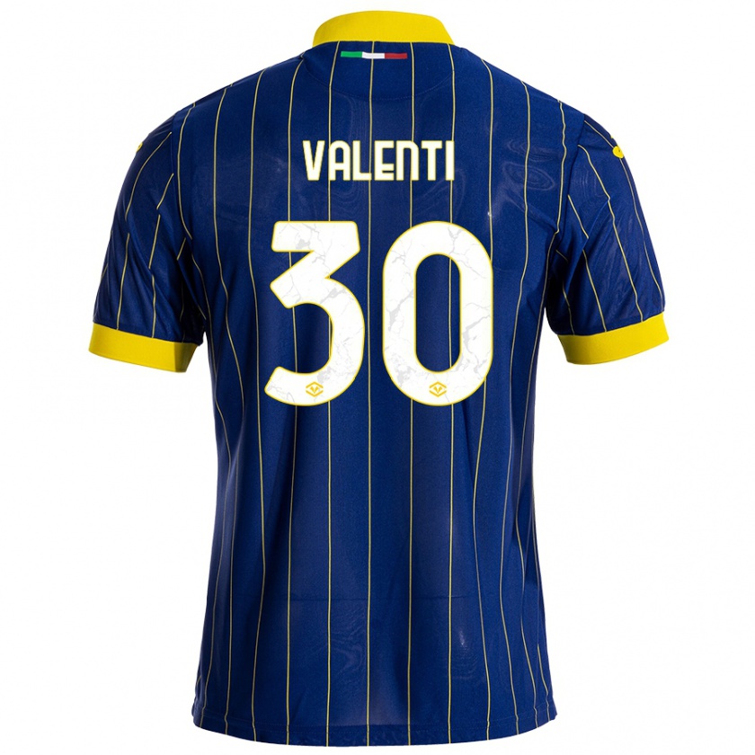 Kandiny Gyermek Francesco Valenti #30 Kék Sárga Hazai Jersey 2024/25 Mez Póló Ing