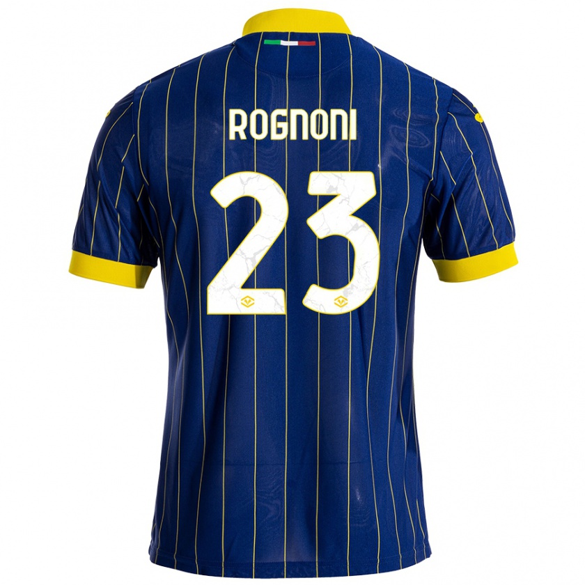 Kandiny Gyermek Alessia Rognoni #23 Kék Sárga Hazai Jersey 2024/25 Mez Póló Ing