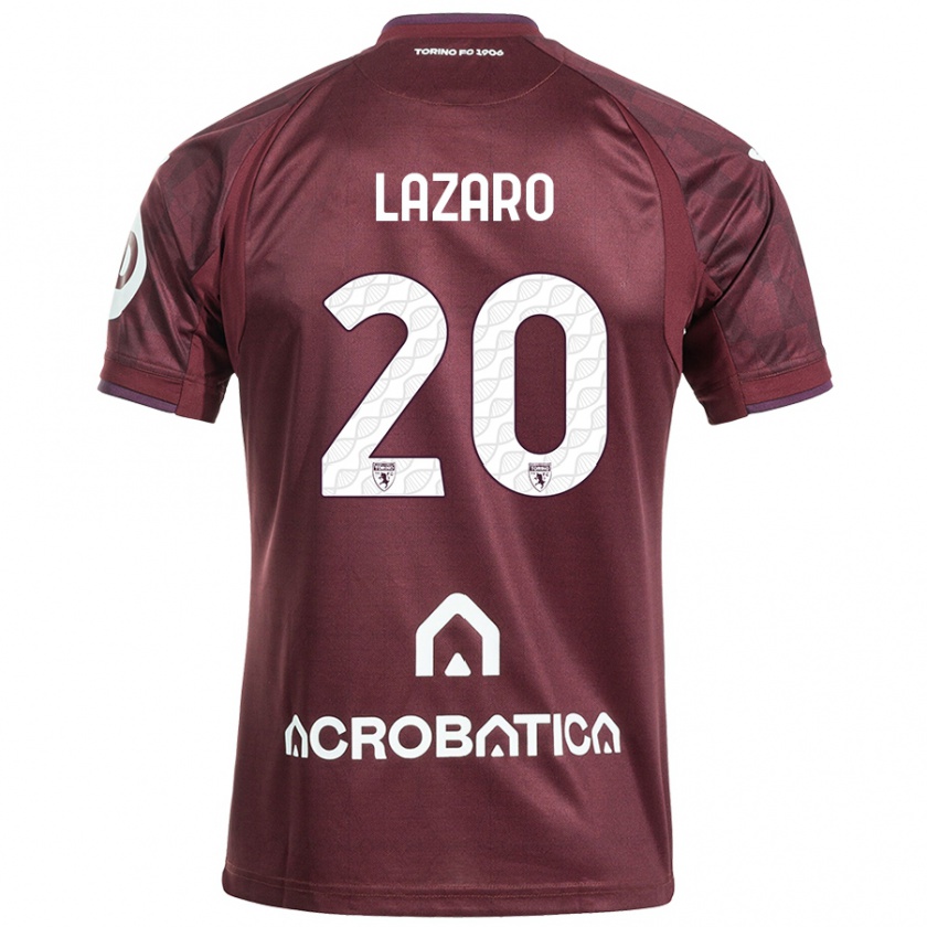 Kandiny Gyermek Valentino Lazaro #20 Barna Fehér Hazai Jersey 2024/25 Mez Póló Ing