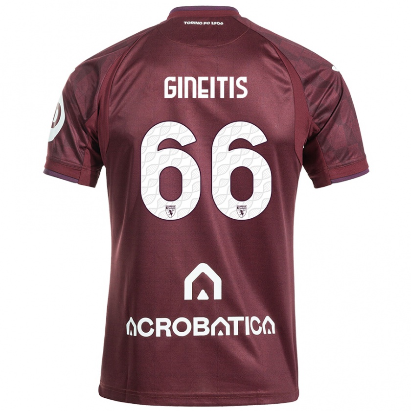 Kandiny Gyermek Gvidas Gineitis #66 Barna Fehér Hazai Jersey 2024/25 Mez Póló Ing