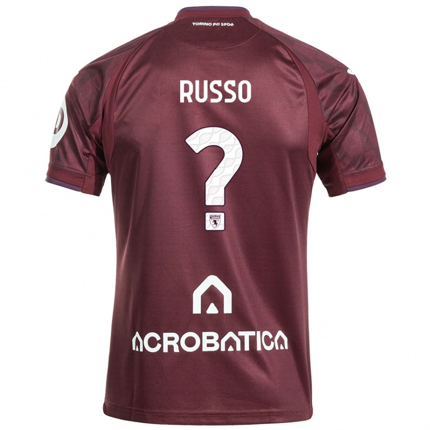 Kandiny Gyermek Lorenzo Russo #0 Barna Fehér Hazai Jersey 2024/25 Mez Póló Ing