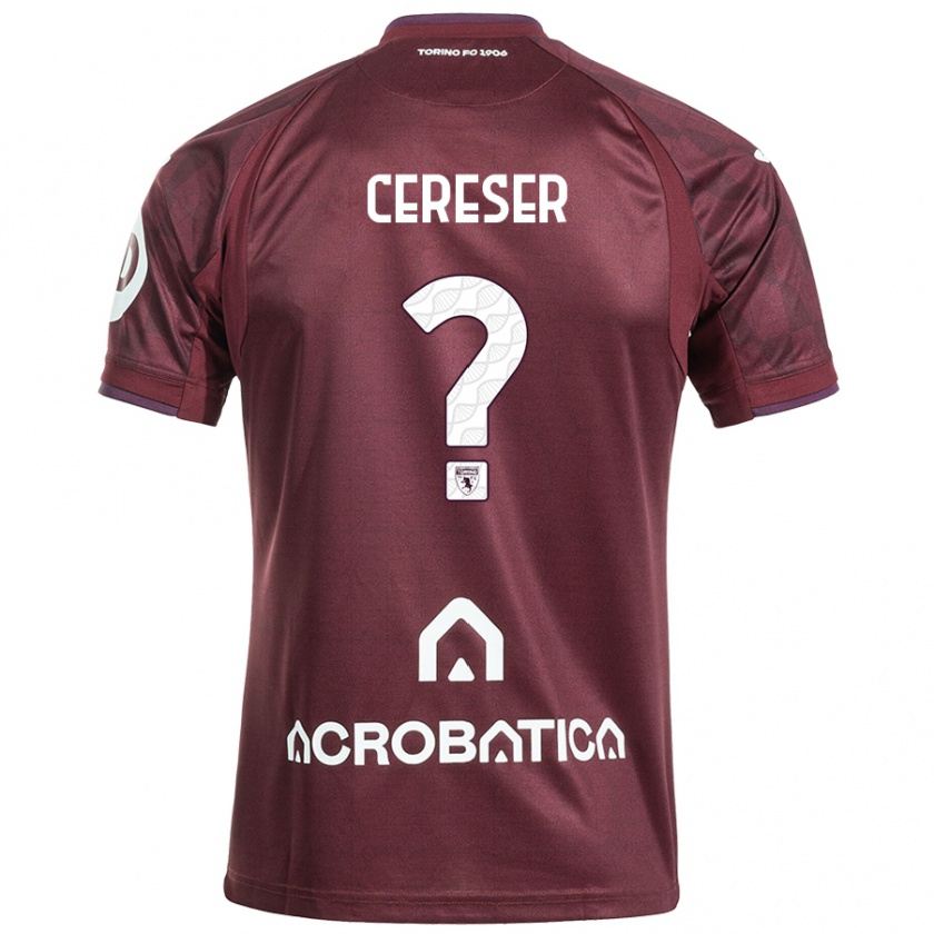 Kandiny Gyermek Francesco Cereser #0 Barna Fehér Hazai Jersey 2024/25 Mez Póló Ing