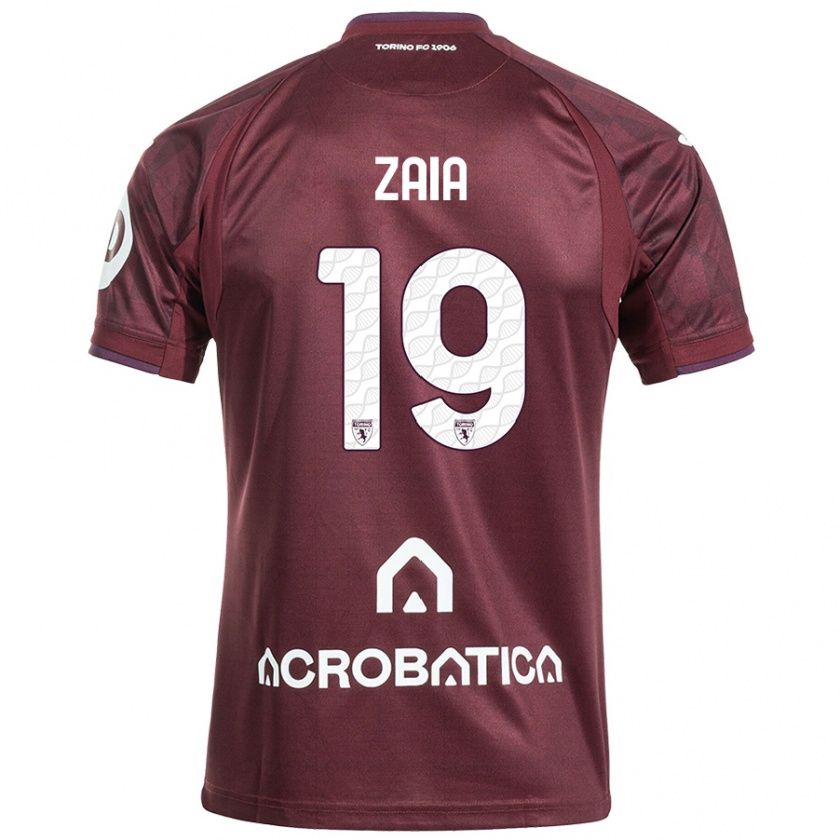 Kandiny Gyermek Edoardo Zaia #19 Barna Fehér Hazai Jersey 2024/25 Mez Póló Ing