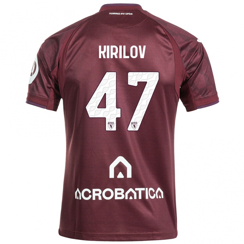 Kandiny Gyermek Martin Kirilov #47 Barna Fehér Hazai Jersey 2024/25 Mez Póló Ing