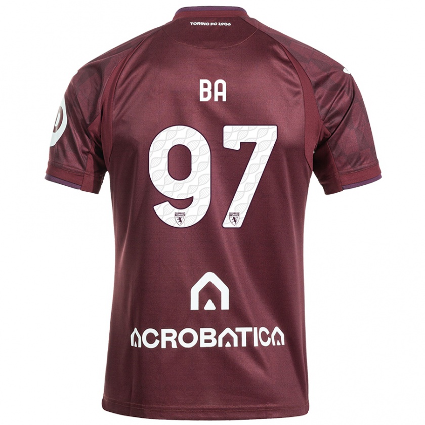 Kandiny Gyermek El-Hadji Ba #97 Barna Fehér Hazai Jersey 2024/25 Mez Póló Ing