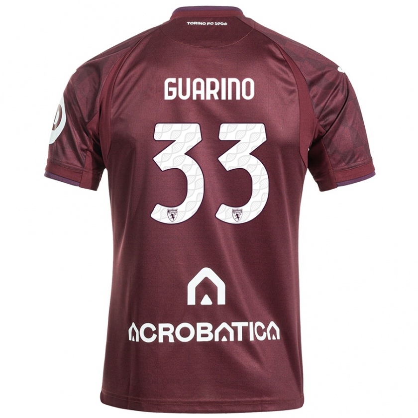 Kandiny Gyermek Rita Guarino #33 Barna Fehér Hazai Jersey 2024/25 Mez Póló Ing