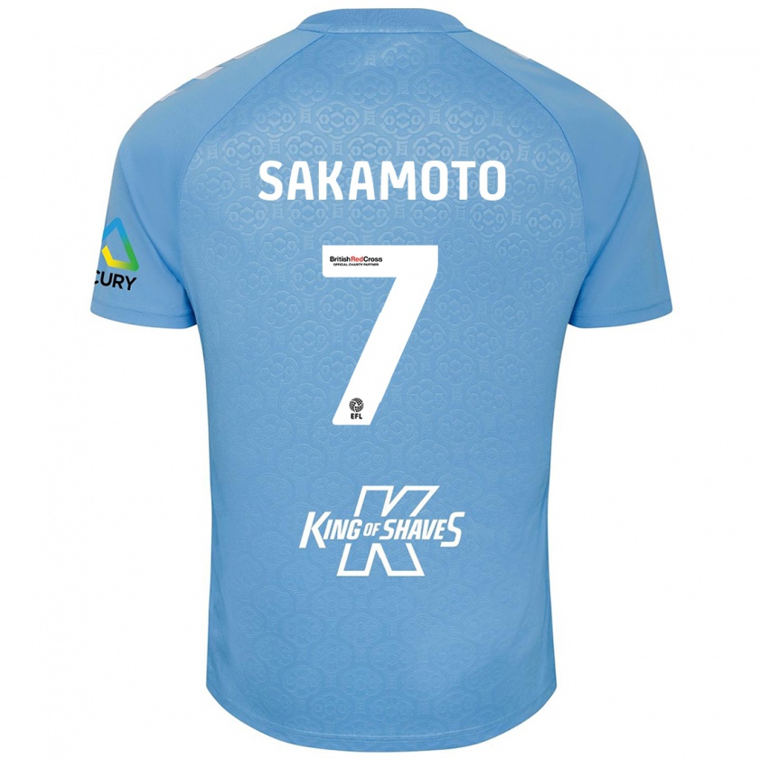 Kandiny Gyermek Tatsuhiro Sakamoto #7 Kék Fehér Hazai Jersey 2024/25 Mez Póló Ing