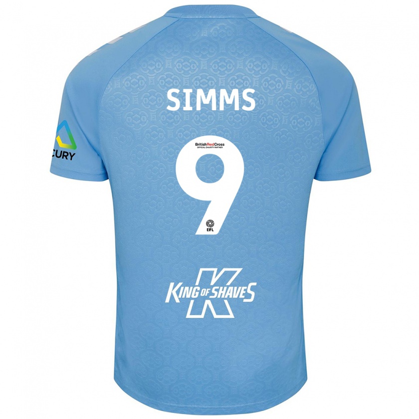 Kandiny Gyermek Ellis Simms #9 Kék Fehér Hazai Jersey 2024/25 Mez Póló Ing