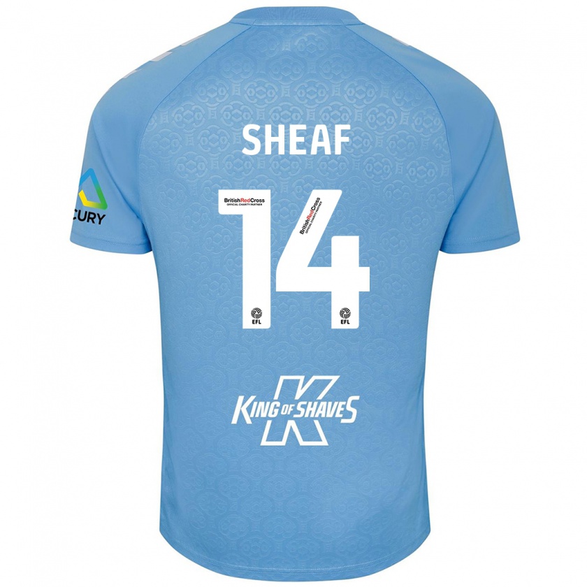 Kandiny Gyermek Ben Sheaf #14 Kék Fehér Hazai Jersey 2024/25 Mez Póló Ing