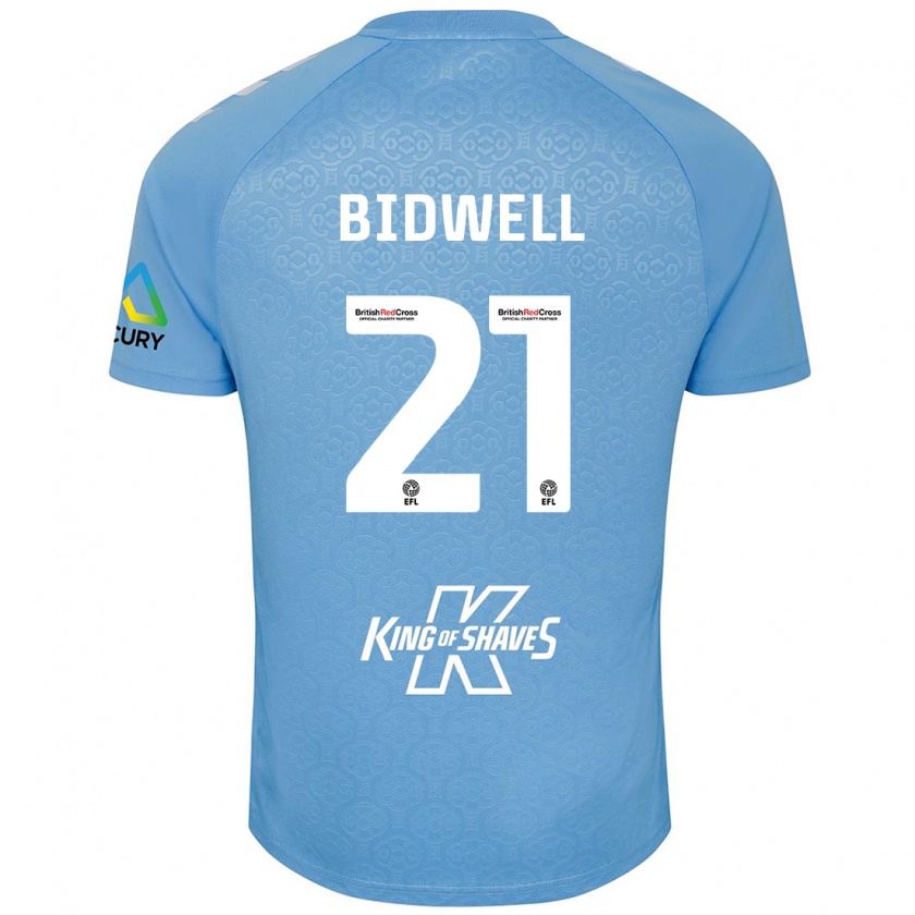 Kandiny Gyermek Jake Bidwell #21 Kék Fehér Hazai Jersey 2024/25 Mez Póló Ing