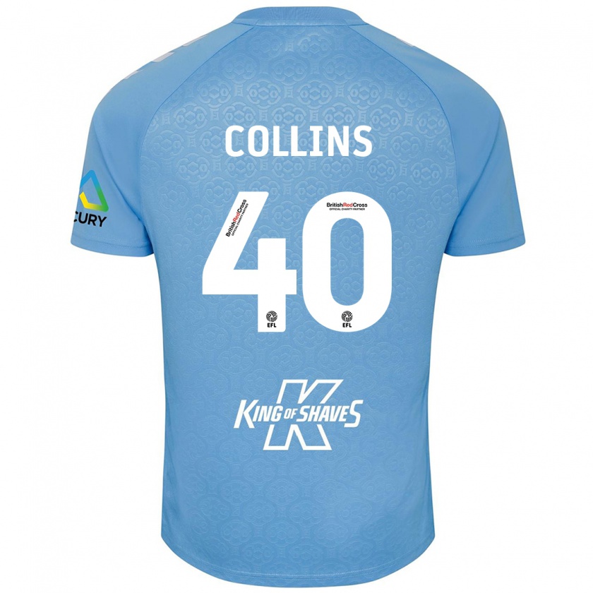 Kandiny Gyermek Brad Collins #40 Kék Fehér Hazai Jersey 2024/25 Mez Póló Ing