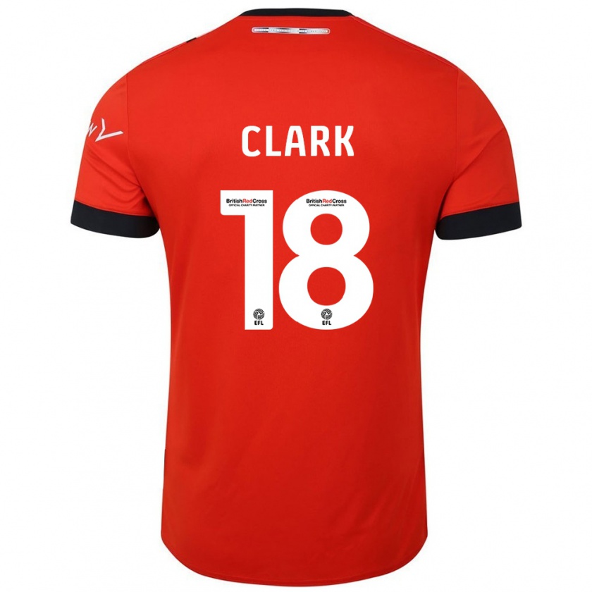 Kandiny Gyermek Jordan Clark #18 Narancssárga Fekete Hazai Jersey 2024/25 Mez Póló Ing