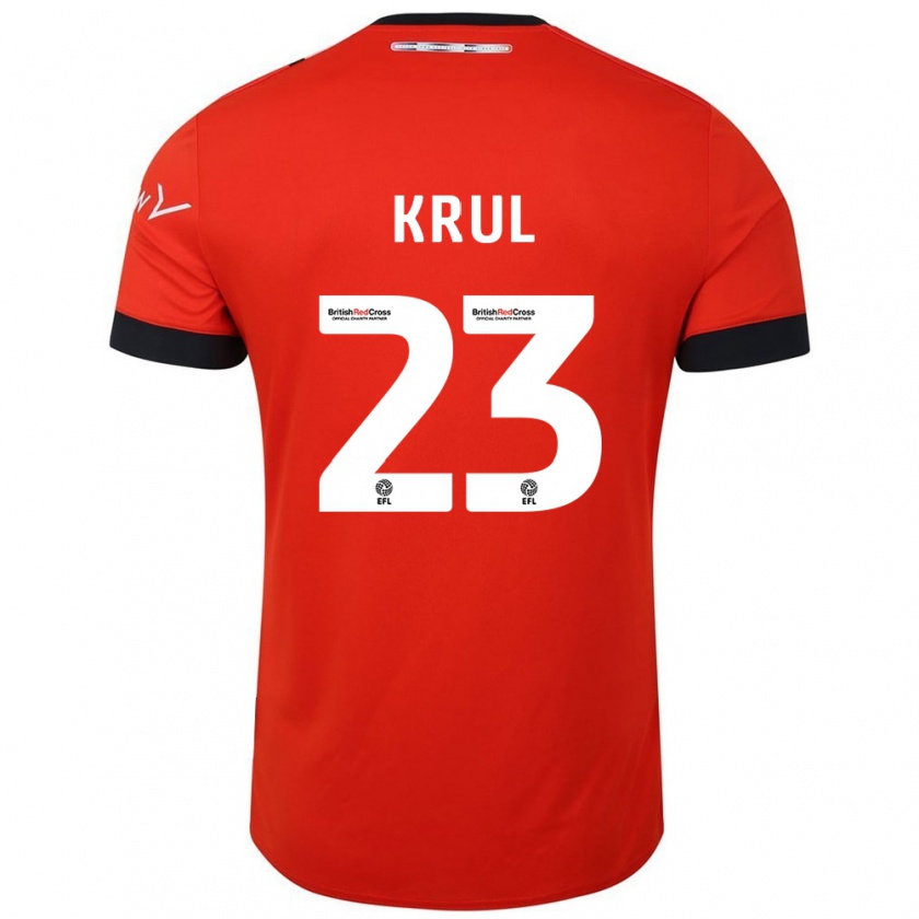 Kandiny Gyermek Tim Krul #23 Narancssárga Fekete Hazai Jersey 2024/25 Mez Póló Ing