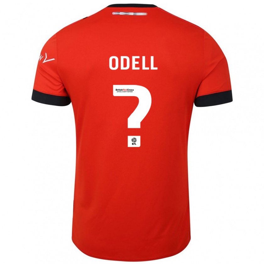 Kandiny Gyermek Josh Odell #0 Narancssárga Fekete Hazai Jersey 2024/25 Mez Póló Ing