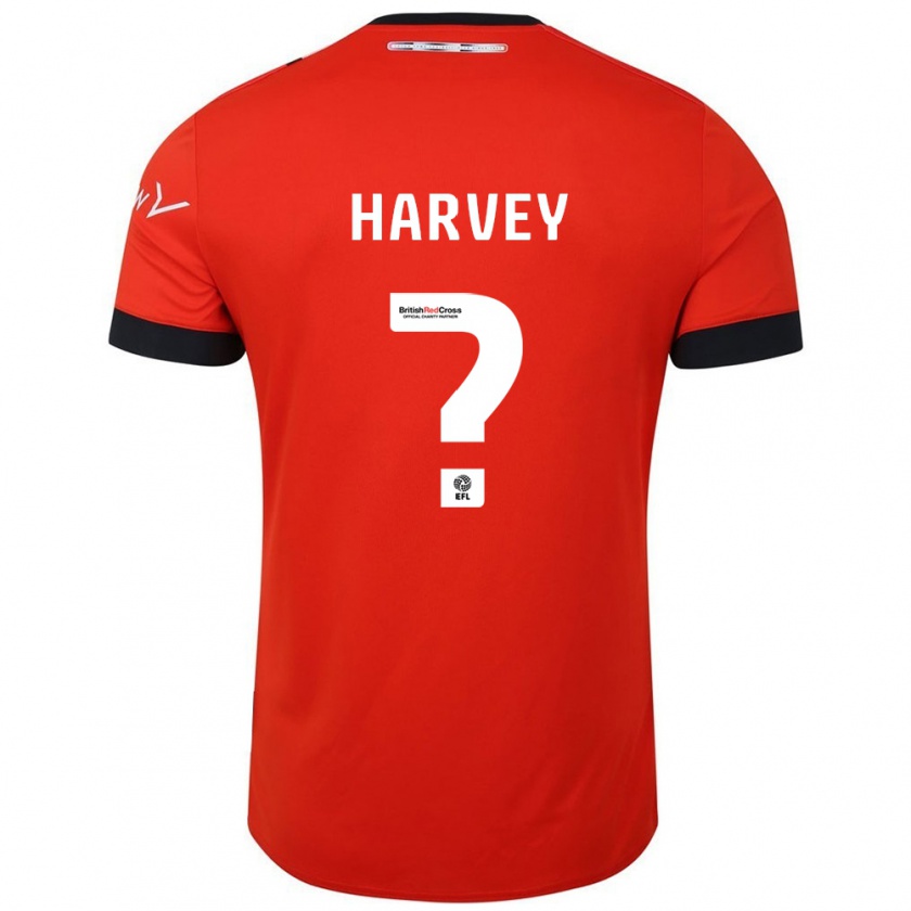 Kandiny Gyermek Isaiah Harvey #0 Narancssárga Fekete Hazai Jersey 2024/25 Mez Póló Ing