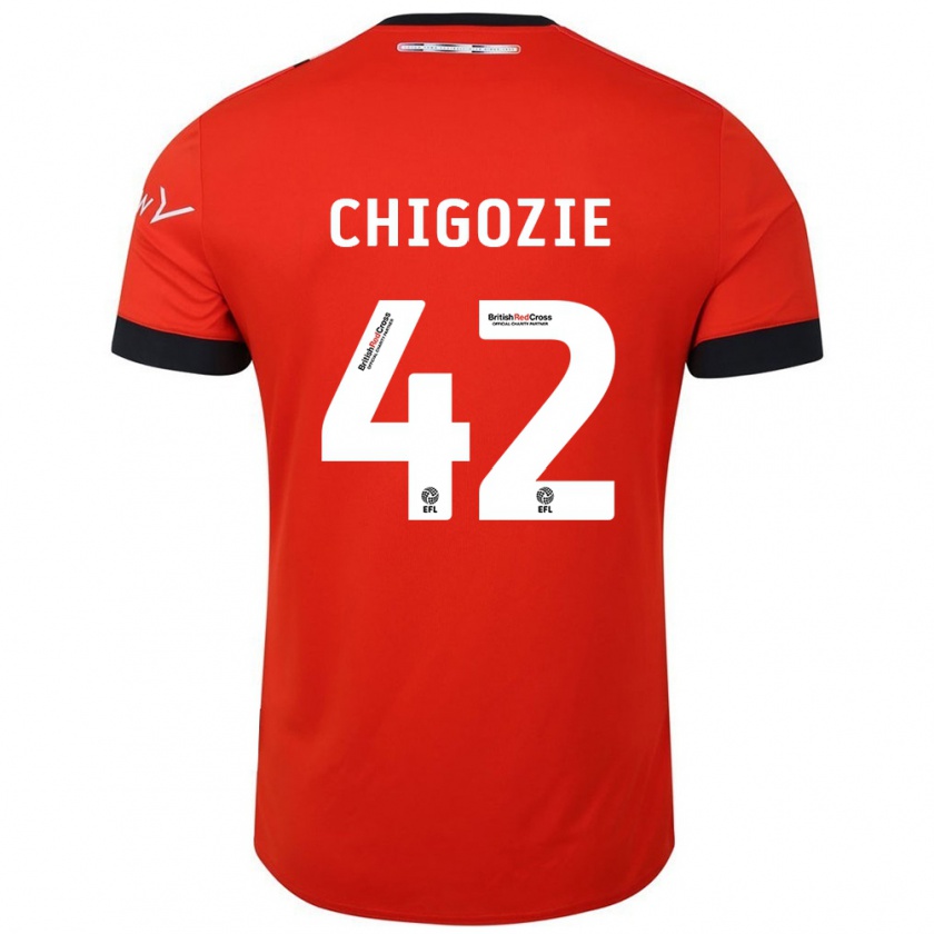 Kandiny Gyermek Christian Chigozie #42 Narancssárga Fekete Hazai Jersey 2024/25 Mez Póló Ing