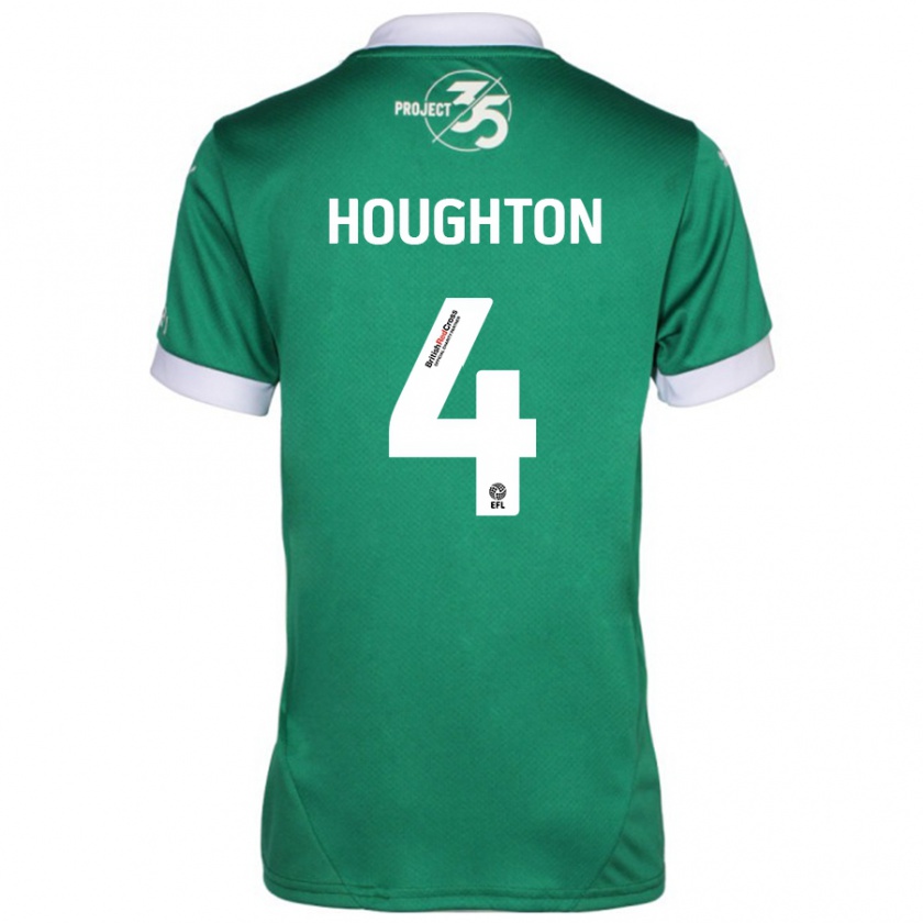 Kandiny Gyermek Jordan Houghton #4 Zöld Fehér Hazai Jersey 2024/25 Mez Póló Ing