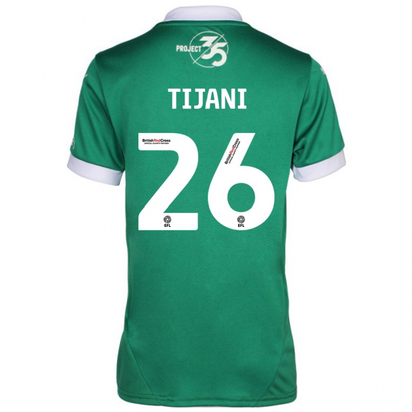 Kandiny Gyermek Muhamed Tijani #26 Zöld Fehér Hazai Jersey 2024/25 Mez Póló Ing