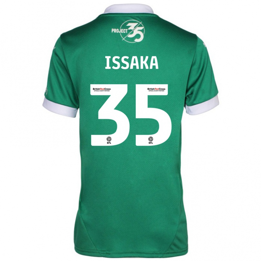 Kandiny Gyermek Freddie Issaka #35 Zöld Fehér Hazai Jersey 2024/25 Mez Póló Ing