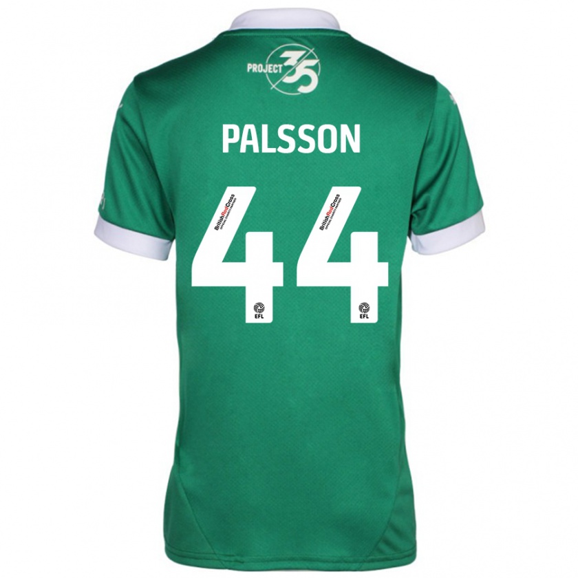 Kandiny Gyermek Victor Pálsson #44 Zöld Fehér Hazai Jersey 2024/25 Mez Póló Ing