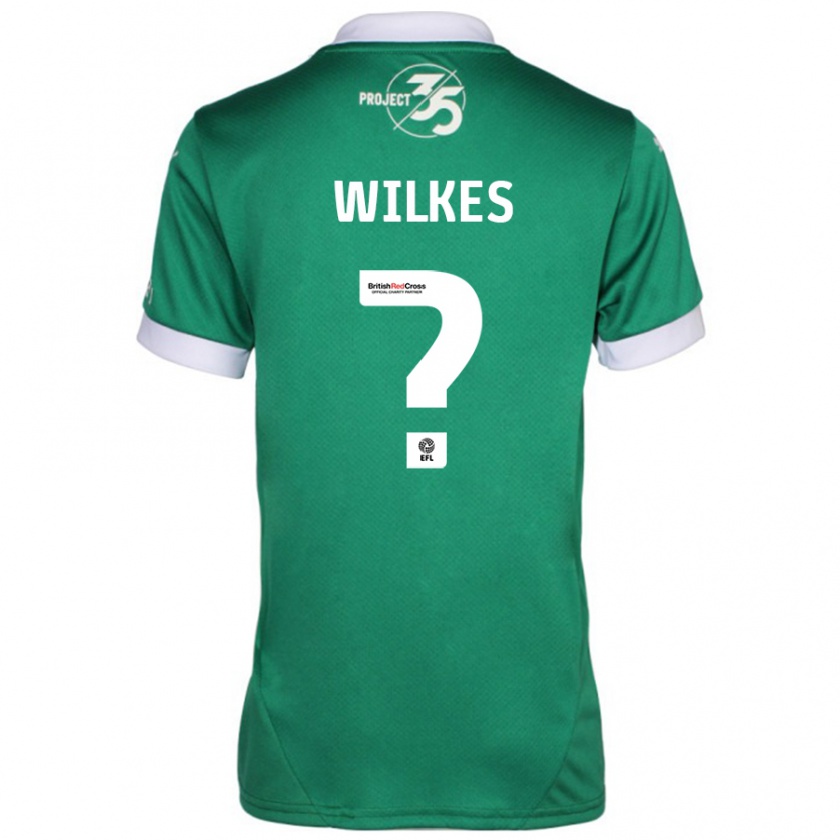 Kandiny Gyermek Finley Wilkes #0 Zöld Fehér Hazai Jersey 2024/25 Mez Póló Ing