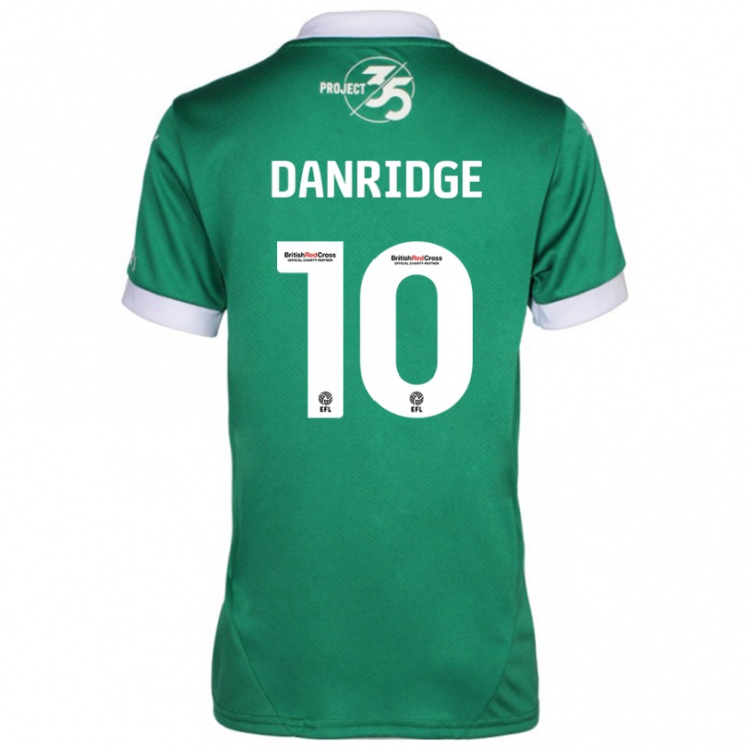 Kandiny Gyermek Rebecca Danridge #10 Zöld Fehér Hazai Jersey 2024/25 Mez Póló Ing