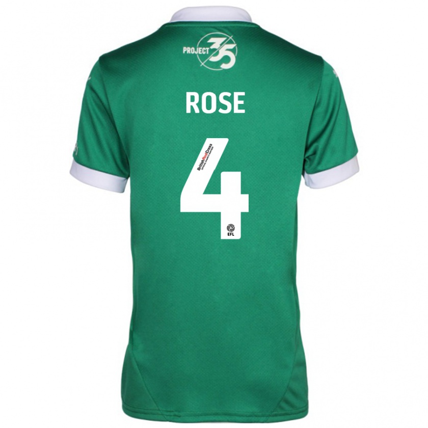 Kandiny Gyermek Jemma Rose #4 Zöld Fehér Hazai Jersey 2024/25 Mez Póló Ing