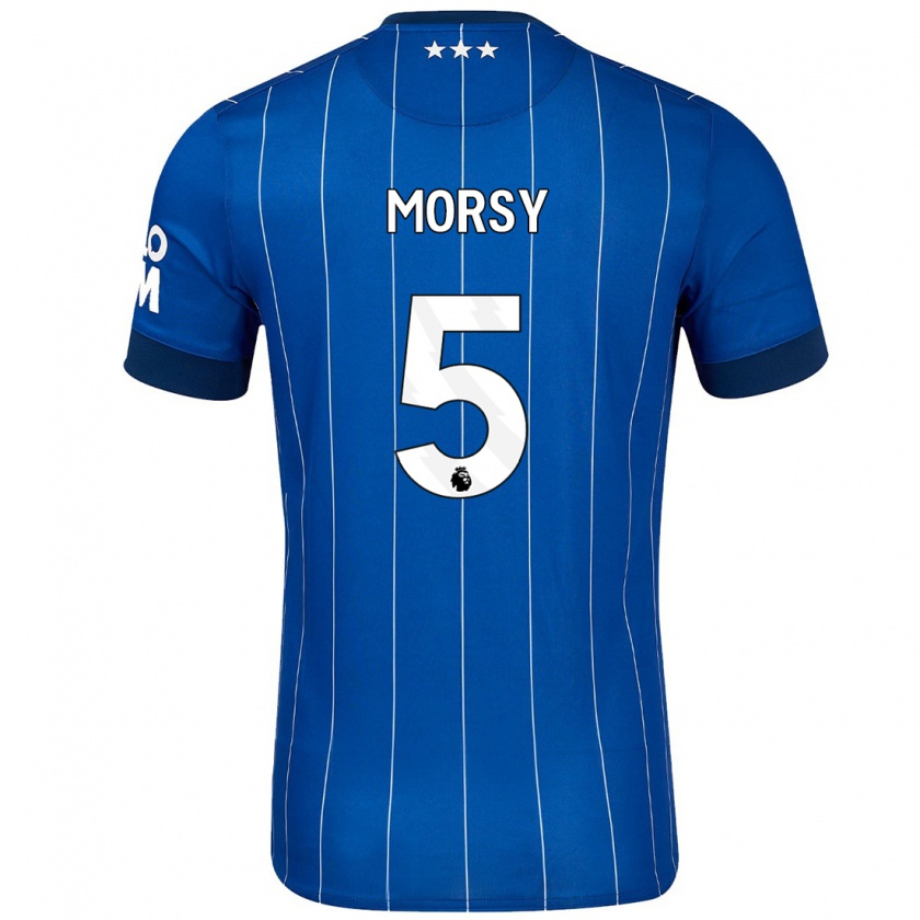 Kandiny Gyermek Sam Morsy #5 Sötétkék Hazai Jersey 2024/25 Mez Póló Ing