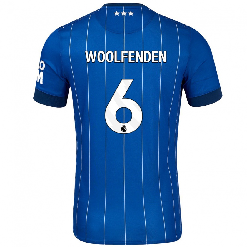 Kandiny Gyermek Luke Woolfenden #6 Sötétkék Hazai Jersey 2024/25 Mez Póló Ing