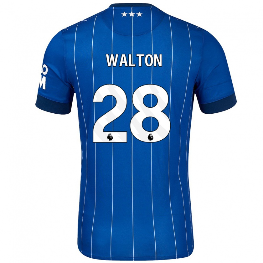 Kandiny Gyermek Christian Walton #28 Sötétkék Hazai Jersey 2024/25 Mez Póló Ing