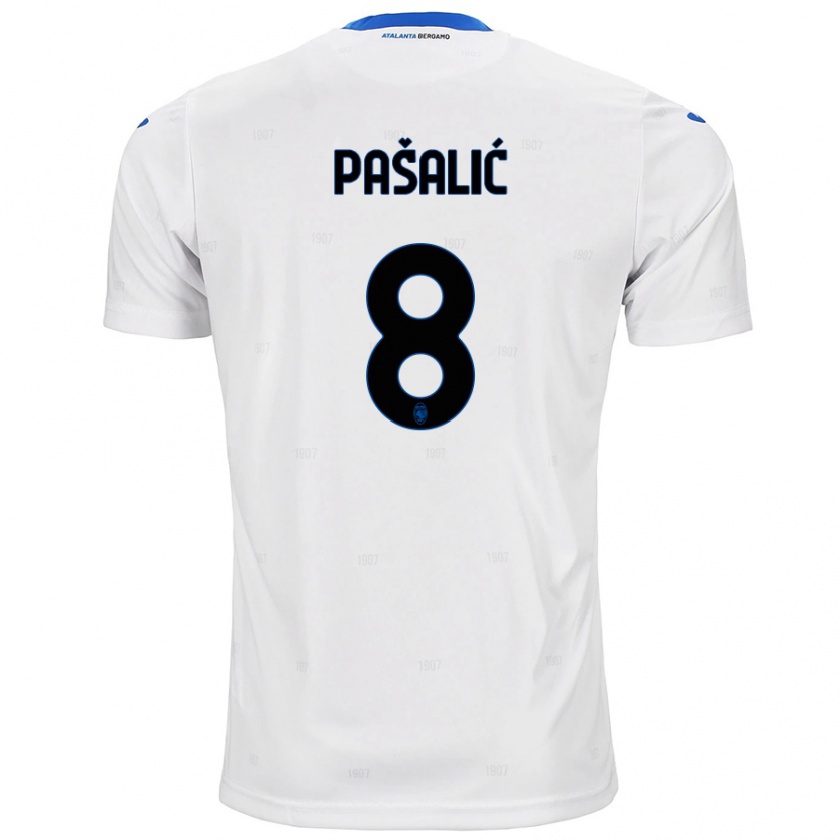 Kandiny Gyermek Mario Pasalic #8 Fehér Idegenbeli Jersey 2024/25 Mez Póló Ing